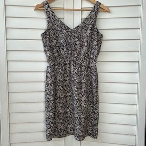 Loft Black and White Floral Dress